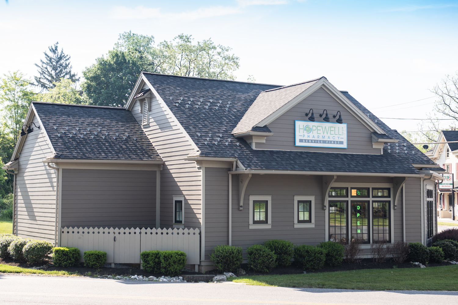 Front of Home Style Commercial Building for Hopewell Pharmacy